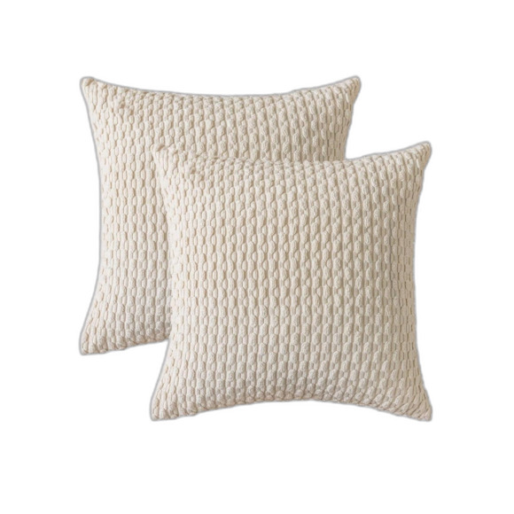 Kevin Textile Pillow Covers Decorative Set of 2 Striped Corduroy - Picture 2 of 6